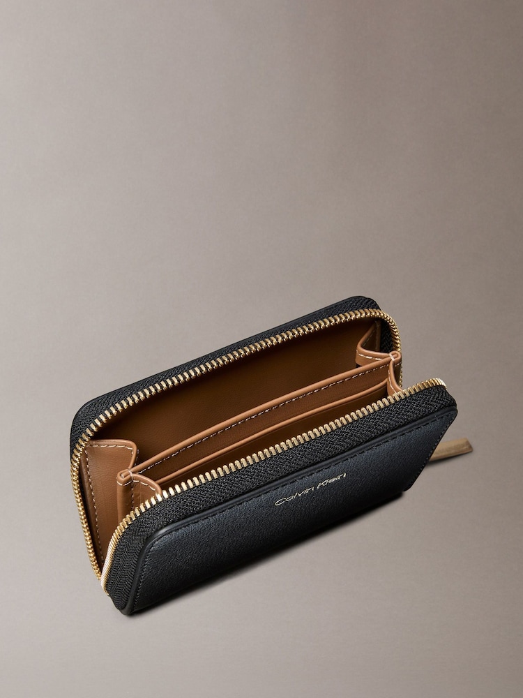 Calvin Klein Black Foil Logo Square Zip Wallet - Image 3 of 3