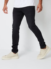 Threadbare Black Chrome Skinny Fit Jeans With Stretch - Image 1 of 4