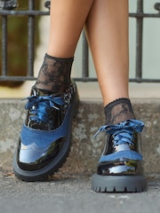 Joe Browns Black Ribbon Lace Floral Detail Brogues - Image 2 of 7