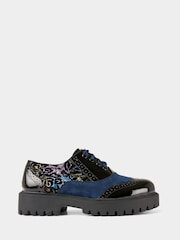 Joe Browns Black Ribbon Lace Floral Detail Brogues - Image 4 of 7