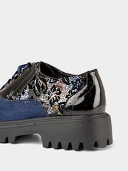 Joe Browns Black Ribbon Lace Floral Detail Brogues - Image 6 of 7