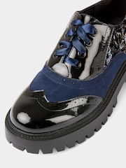 Joe Browns Black Ribbon Lace Floral Detail Brogues - Image 7 of 7