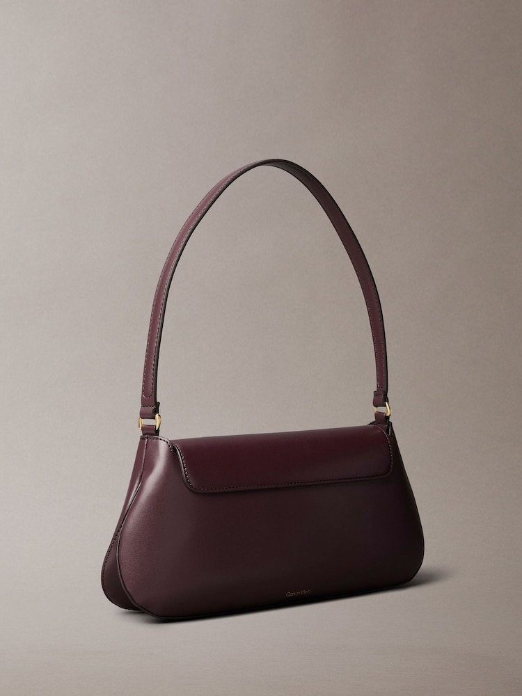 Calvin Klein Brown Top Flap Shoulder Bag - Image 2 of 4 Calvin Klein Brown Top Flap Shoulder Bag - Image 2 of 4