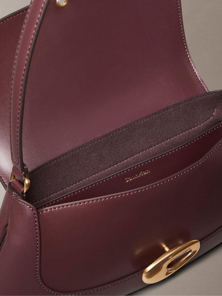 Calvin Klein Brown Top Flap Shoulder Bag - Image 4 of 4