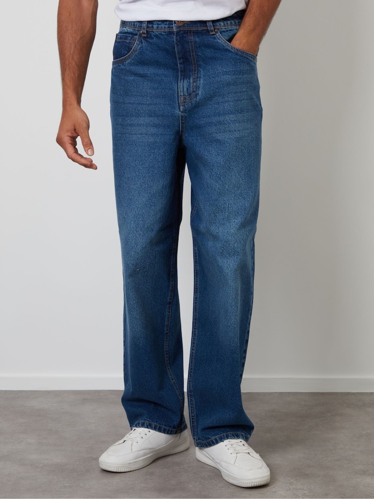 Threadbare Blue Baggy Fit Jeans - Image 1 of 4 Threadbare Blue Baggy Fit Jeans - Image 1 of 4