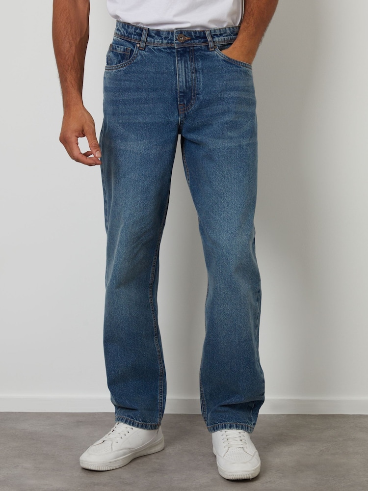 Threadbare Cream Loose Fit Jeans - Image 1 of 4