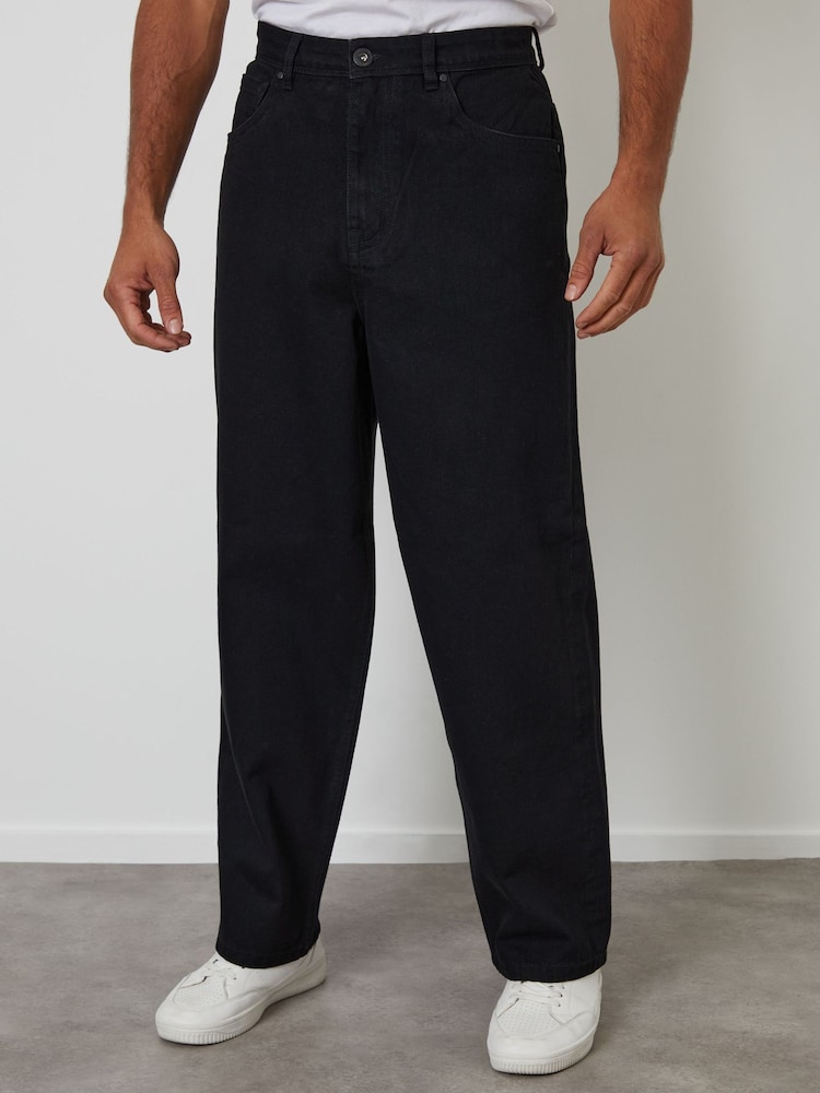 Threadbare Black Baggy Fit Jeans - Image 1 of 4