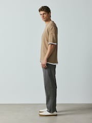 Dark Grey Relaxed Fit Cotton Rich Stretch Chinos - Image 3 of 5