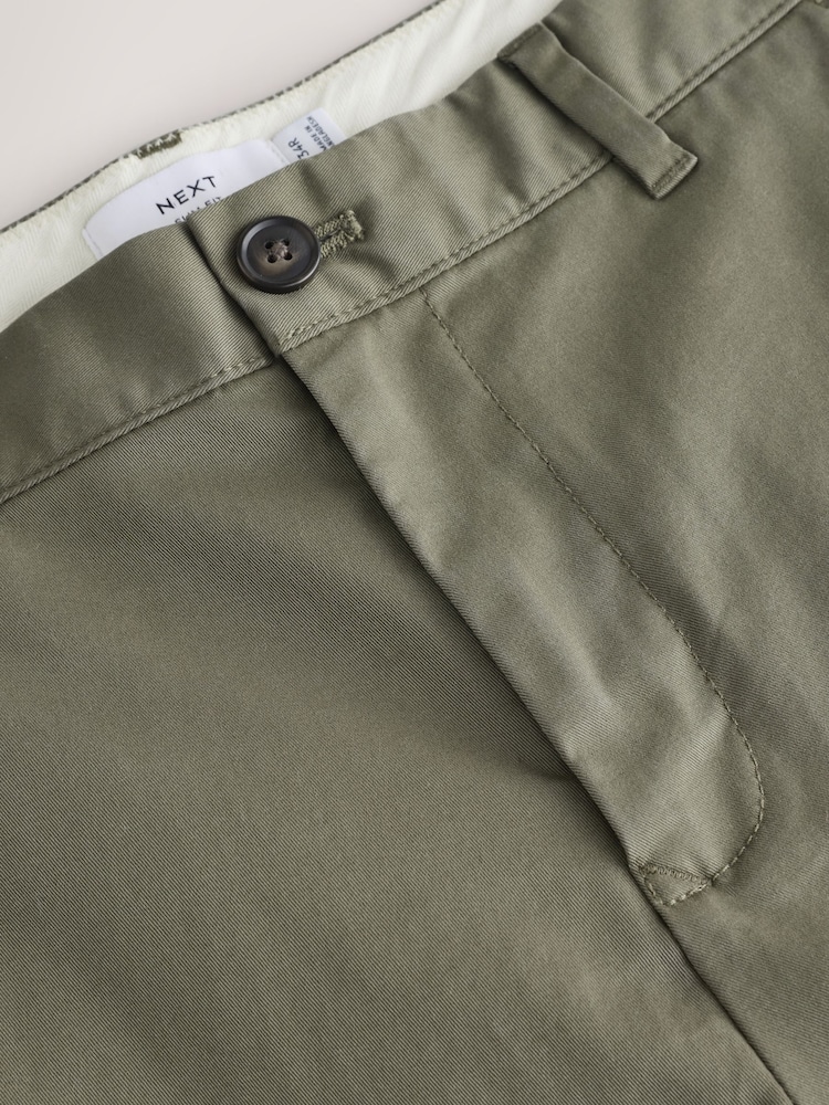 Khaki Green Slim Fit Cotton Rich Stretch Chinos - Image 2 of 4