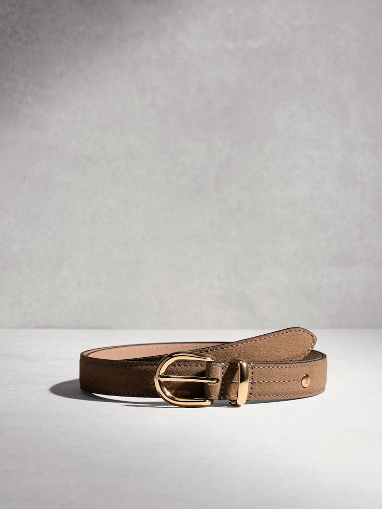 Taupe Braun - N. Premium proizveden u Italiji pojas od antilopa srednje širine - Slika 1 od 4