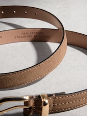 Taupe Braun - N. Premium proizveden u Italiji pojas od antilopa srednje širine - Slika 3 od 4