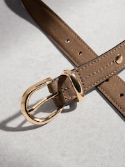 Taupe Braun - N. Premium proizveden u Italiji pojas od antilopa srednje širine - Slika 4 od 4