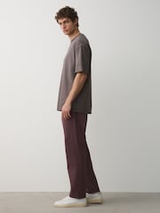 Mauve Purple Straight Fit Cotton Rich Stretch Chinos - Image 3 of 6