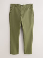 Olive Green Slim Fit Cotton Rich Stretch Chinos - Image 1 of 3
