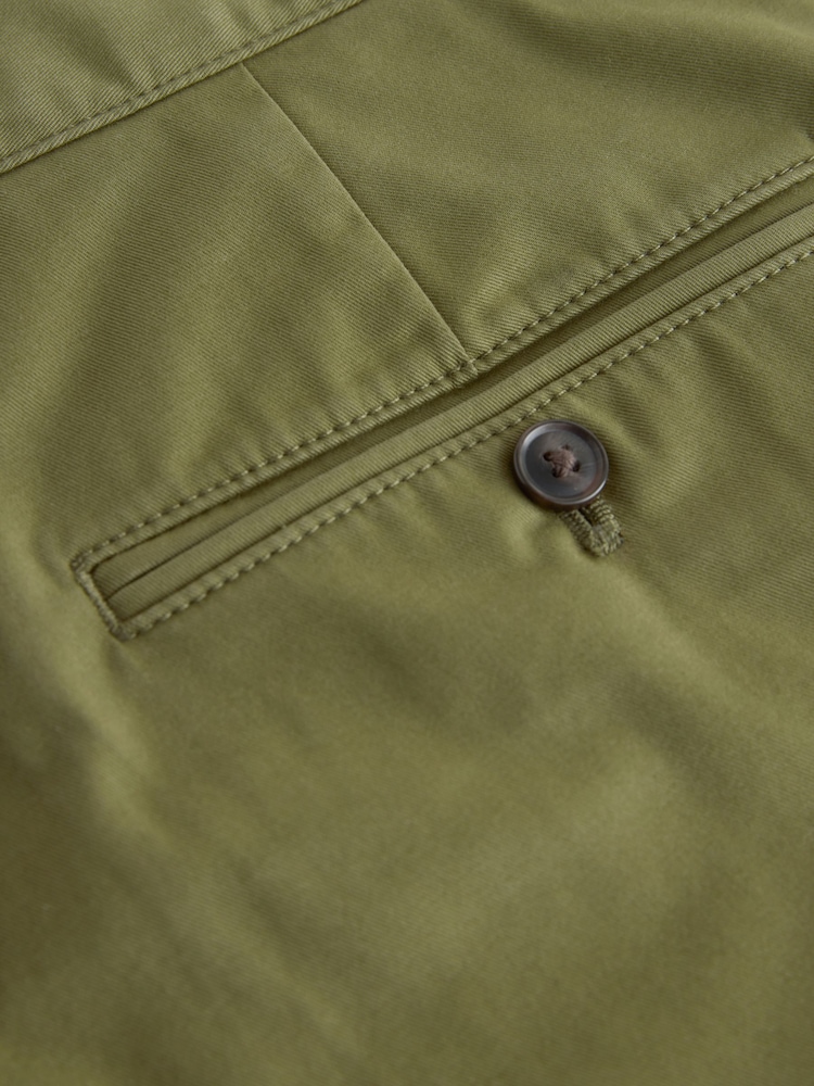 Olive Green Slim Fit Cotton Rich Stretch Chinos - Image 8 of 8
