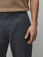Charcoal Grey Straight Fit Cotton Rich Stretch Chinos - Image 9 of 15