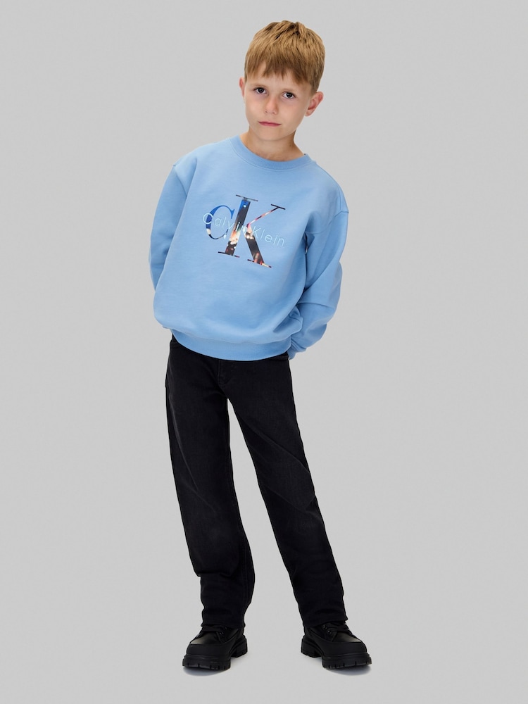 Calvin Klein Blue Logo Sweatshirt - Image 2 of 6 Calvin Klein Blue Logo Sweatshirt - Image 2 of 6