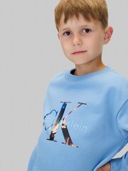 Calvin Klein Blue Logo Sweatshirt - Image 5 of 6