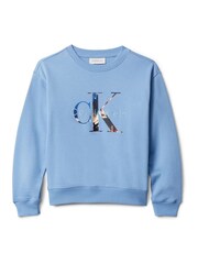 Calvin Klein Blue Logo Sweatshirt - Image 6 of 6