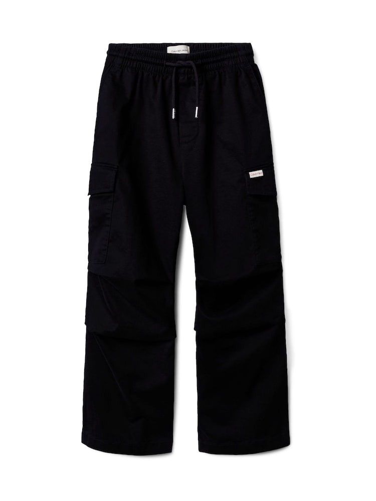 Calvin Klein Black Baggy Sateen Cargo Trousers - Image 5 of 5 Calvin Klein Black Baggy Sateen Cargo Trousers - Image 5 of 5