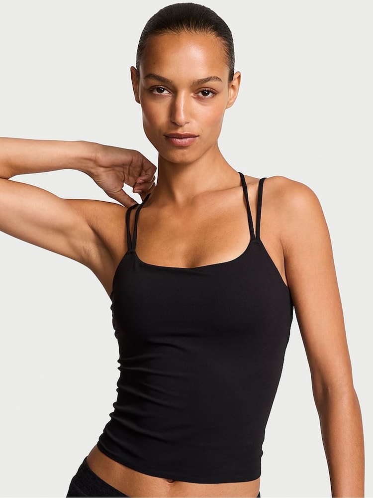 Victoria's Secret Black Elevate™ Strappy Tank Top - Image 1 of 3
