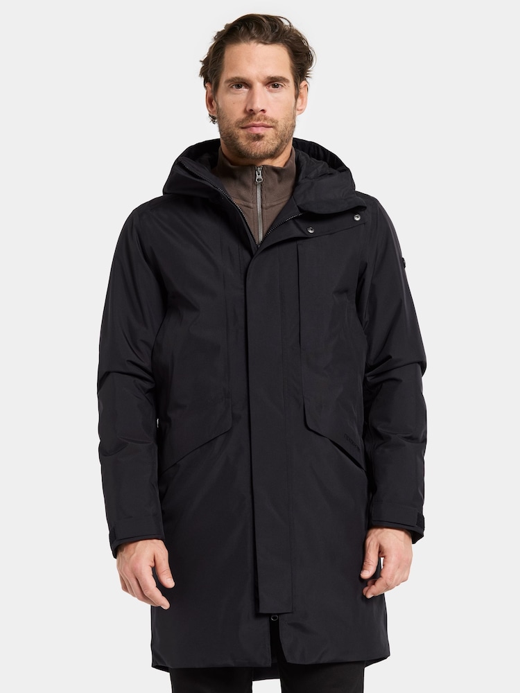 Didriksons Kenny Mens Waterproof Black Coat - Image 1 of 6 Didriksons Kenny Mens Waterproof Black Coat - Image 1 of 6