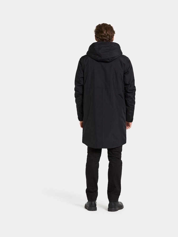 Didriksons Kenny Mens Waterproof Black Coat - Image 2 of 6 Didriksons Kenny Mens Waterproof Black Coat - Image 2 of 6