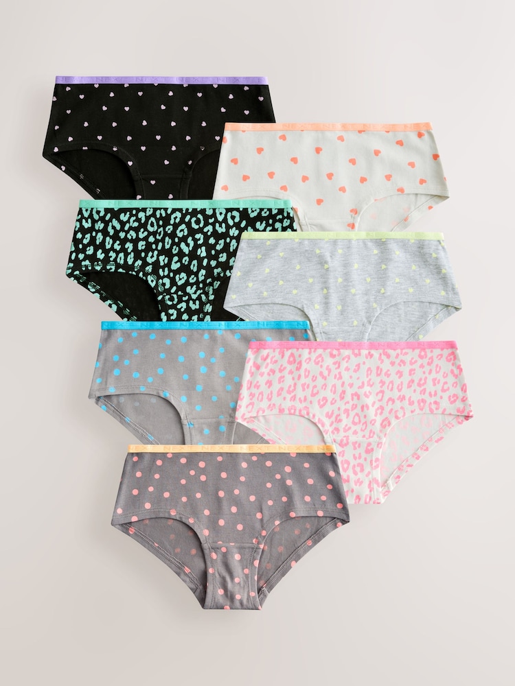 Leopard Print Hipsters Briefs 7 Pack (2-16yrs) - Image 1 of 11
