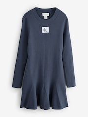 Calvin Klein Cotton Knit Long Sleeve Mini Dress - Imagem 1 de 1