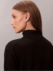 Calvin Klein Black Merino Roll Neck Jumper - Image 5 of 7