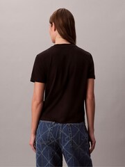 Calvin Klein Black Script Logo Graphic Slim T-Shirt - Image 2 of 6