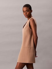 Calvin Klein Brown Double Face Wool Dress - Image 4 of 6