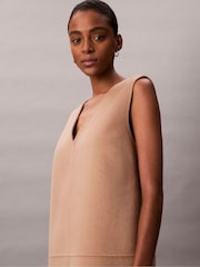Calvin Klein Brown Double Face Wool Dress - Image 5 of 6