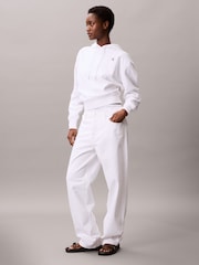 Branco - Calvin Klein Cotton Terry Moletom com capuz Monograma - Imagem 3 de 7