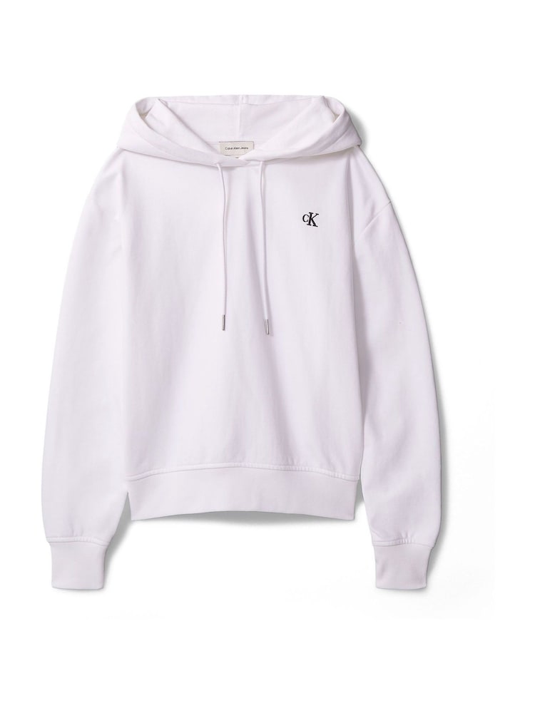 Calvin Klein White Cotton Terry Monogram Hoodie - Image 7 of 7 Calvin Klein White Cotton Terry Monogram Hoodie - Image 7 of 7