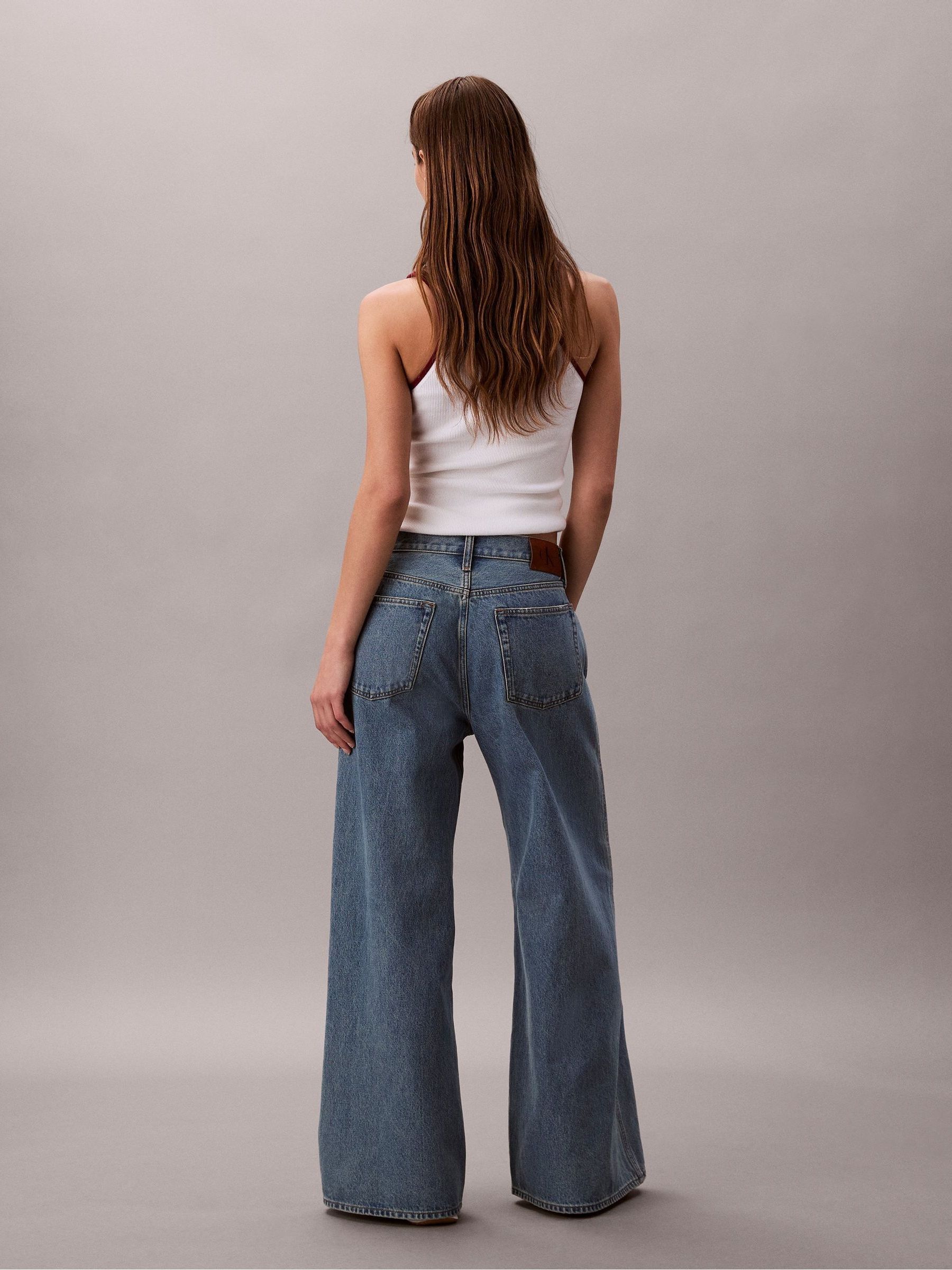 Buy Calvin Klein Blue Ultra Wide Leg Jeans from Next USA