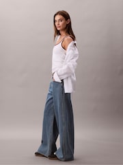 Calvin Klein Blue Ultra Wide Leg Jeans - Image 3 of 5