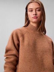 Calvin Klein Brown Soft Ribbed Knit Jumper - Image 4 of 6