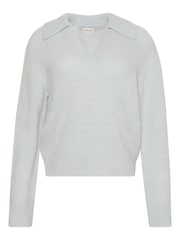Calvin Klein Light Blue Merino Wool Boucle Polo Sweater - Image 1 of 3