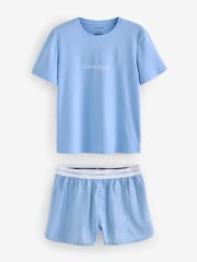 Calvin Klein Blue Shorts Pyjamas Set - Image 1 of 1