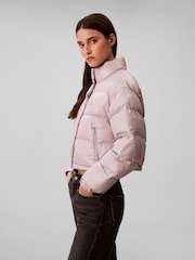 Calvin Klein Pink Crop Puffer Jacket - Image 4 of 6