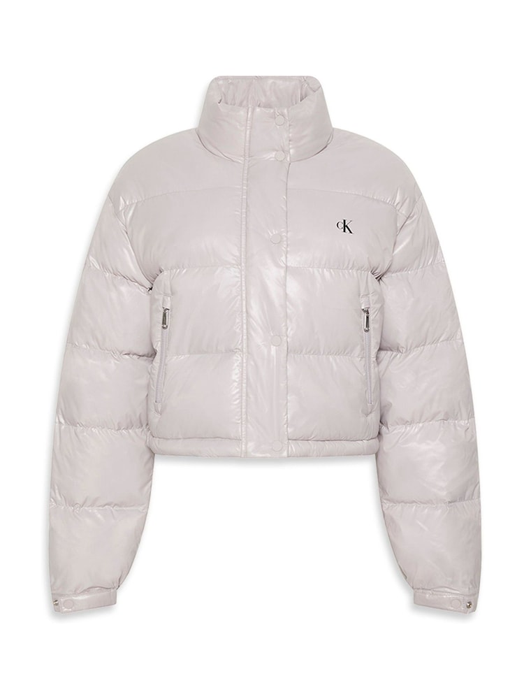Calvin Klein Pink Crop Puffer Jacket - Image 6 of 6
