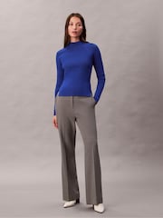 Calvin Klein Blue Tech Knit Ribbed Mock Neck Sweater - Image 1 of 6