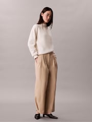 Calvin Klein Brown Neutral Soft Ribbed Knit Jumper - Image 3 of 7