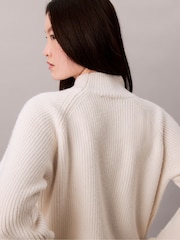 Calvin Klein Brown Neutral Soft Ribbed Knit Jumper - Image 6 of 7