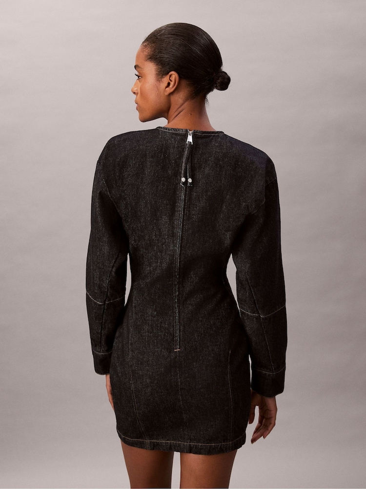 denim mini dress black Georgina Denim Mini Dress main image 0