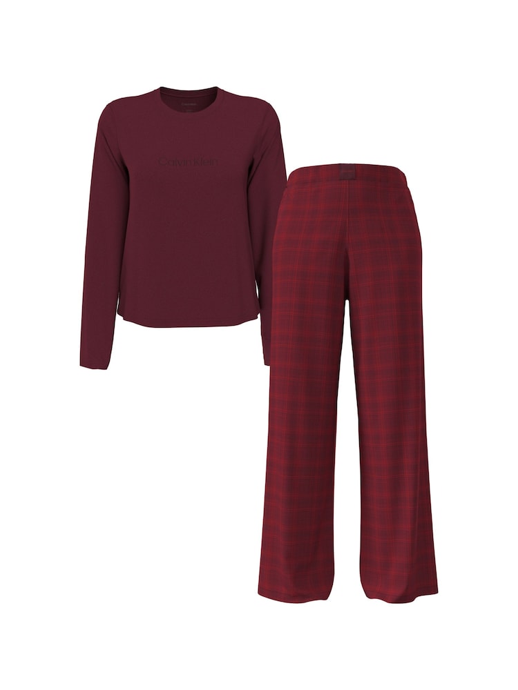 Calvin Klein Red Flannel Pyjamas Set - Image 1 of 4 Calvin Klein Red Flannel Pyjamas Set - Image 1 of 4