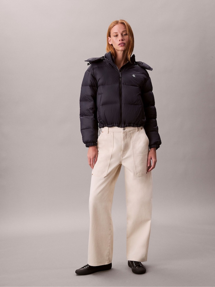 Calvin Klein Blue Short Down Puffer Jacket - Image 1 of 7