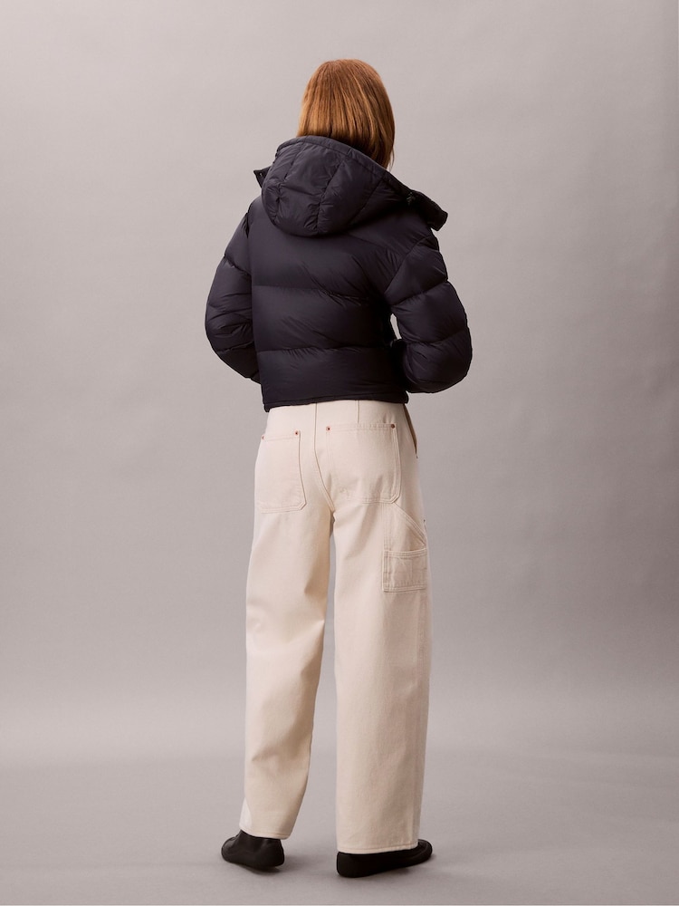 Calvin Klein Blue Short Down Puffer Jacket - Image 2 of 7 Calvin Klein Blue Short Down Puffer Jacket - Image 2 of 7