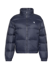 Calvin Klein Blue Short Down Puffer Jacket - Image 7 of 7